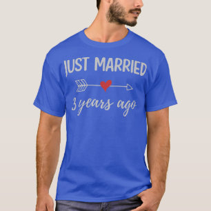 3rd Wedding Anniversary Couple Just Marriott 3 Yea T-shirt