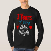 3rd Wedding Anniversary for Men Him Mr Right Husba T-shirt (Voorkant)