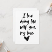 3rd wedding anniversary kaart (Voorkant / Achterkant in situ)