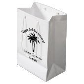 3rd Wedding Anniversary Palm Trees Medium Cadeauzakje (Voorkant Gekanteld)