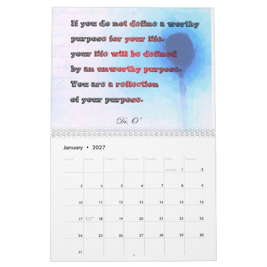 3SQmeals aangepaste afgedrukte kalender (Jan 2027)