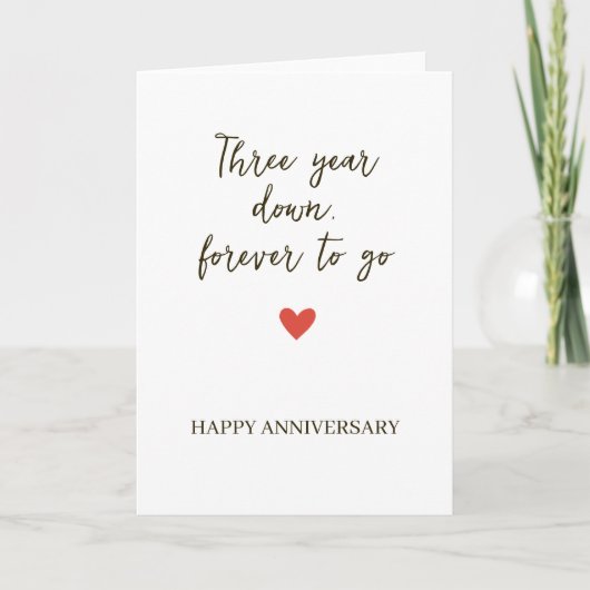 3st Anniversary – Three Year Down Forever to Go Kaart (Voorkant)