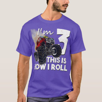 3th Birthday Boy Monster Truck 3 Yrd T-shirt