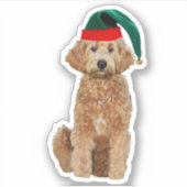 3x3 Aangepaste Vinyl Sticker - Kerst gouden doodle (Voorkant)