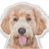 3x3 Custom-Cut Vinyl Sticker van gouden doodle (Voorkant)