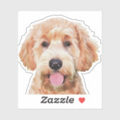 3x3 Custom-Cut Vinyl Sticker van gouden doodle (Vel)