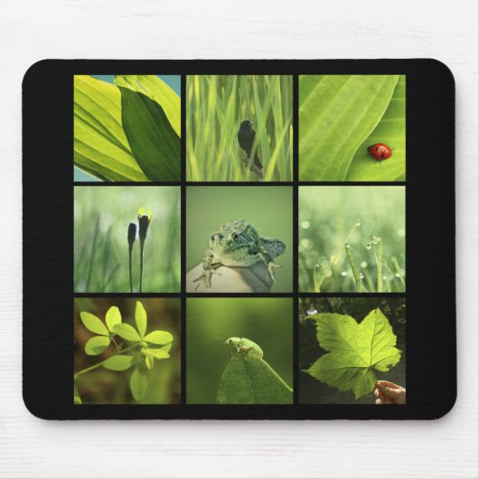 3x3 foto's van groene natuur Mousepad Muismat (Voorkant)