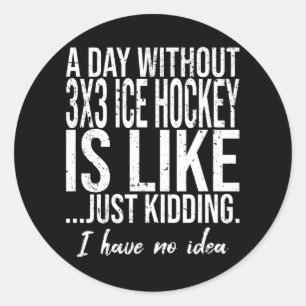 3x3 IJshockey grappig sportcadeau Ronde Sticker