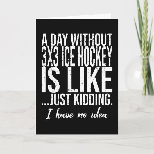 3x3 IJshockey grappig sportief geschenk Kaart (Voorkant)