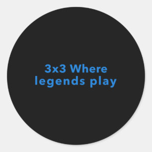 3x3 waar legendes spelen ronde sticker