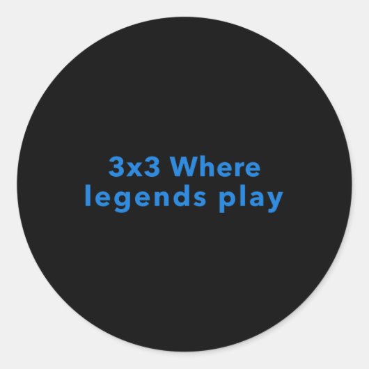 3x3 waar legendes spelen ronde sticker (Voorkant)