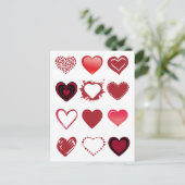 3x4 Heart Grid Valentijn Briefkaart (Staand voorkant)