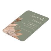 3X4 Sage Green & Floral sparen de Magnetische Datu Magneet (Linkerzijde)