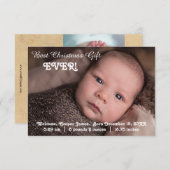 3x5 Aankondiging geboorte Beste kerstcadeau ooit (Voorkant / Achterkant)