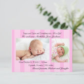 3x5 Aankondiging van de geboorte van een baby met  (Staand voorkant)