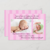3x5 Aankondiging van de geboorte van een baby met  (Voorkant / Achterkant)