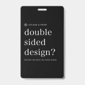 3x5 Badge ID Kaart | Uw ontwerp upload Naambadges (Achterkant)