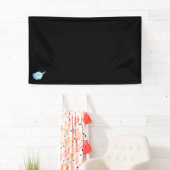 3x5 Banner | Krachtig Zwart Bloemmotief (Insitu)