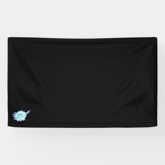 3x5 Banner | Krachtig Zwart Bloemmotief (Horizontaal)