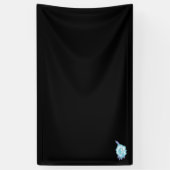 3x5 Banner | Krachtig Zwart Bloemmotief (Verticaal)