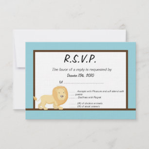 3x5 Blue Oerwoud Lion RSVP Kaart
