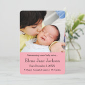 3x5 Broer kondigt geboorte van zus aan Aankondiging (Staand voorkant)