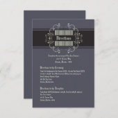 3x5 Direction Black Stropdas Affair Grey Elegant Informatiekaartje (Voorkant / Achterkant)