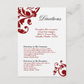 3x5 Direction Card Crimson Red Floral Filigree Informatiekaartje (Voorkant)