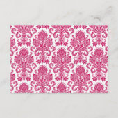 3x5 Direction Card Fusia White Damask Lace Print Informatiekaartje (Achterkant)