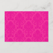 3x5 Direction Card Hot-Pink Bla Damask Lace Print Informatiekaartje (Achterkant)