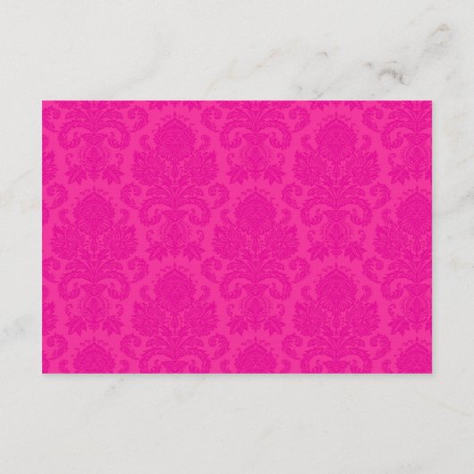 3x5 Direction Card Hot-Pink Bla Damask Lace Print Informatiekaartje (Achterkant)