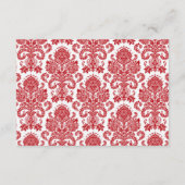 3x5 Direction Card Red White Damask Lace Print Informatiekaartje (Achterkant)