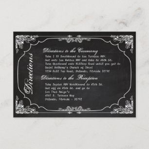 3x5 Direction Card Wedding Chalkboard Cha Informatiekaartje
