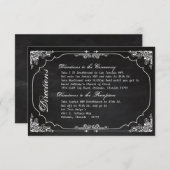 3x5 Direction Card Wedding Chalkboard  Cha Informatiekaartje (Voorkant / Achterkant)