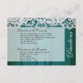 3x5 Direction Card Wedding Distrast Blauwgroen Woo Informatiekaartje (Voorkant)