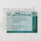 3x5 Direction Card Wedding Distrast Blauwgroen Woo Informatiekaartje (Voorkant / Achterkant)