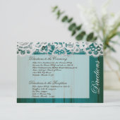 3x5 Direction Card Wedding Distrast Blauwgroen Woo Informatiekaartje (Staand voorkant)