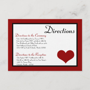 3x5 Direction Card Wedding Penguin Love Couple Informatiekaartje