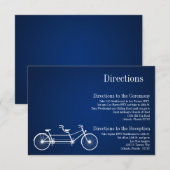 3x5 Direction Card Whimsical Navy Double Bike Informatiekaartje (Voorkant / Achterkant)
