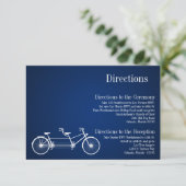 3x5 Direction Card Whimsical Navy Double Bike Informatiekaartje (Staand voorkant)
