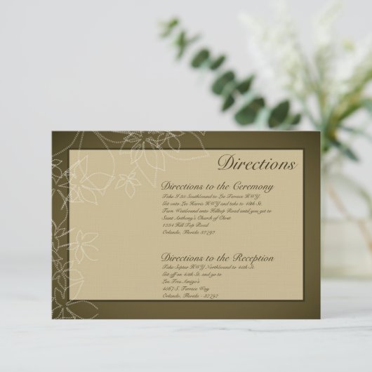 3x5 Direction-kaart in herfst Floral-fall-klep Informatiekaartje (Staand voorkant)