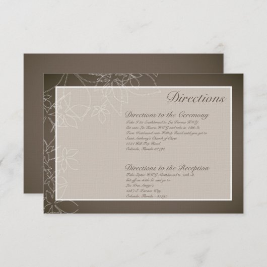 3x5 Direction-kaart in het najaar van Floral Fall  Informatiekaartje (Voorkant / Achterkant)