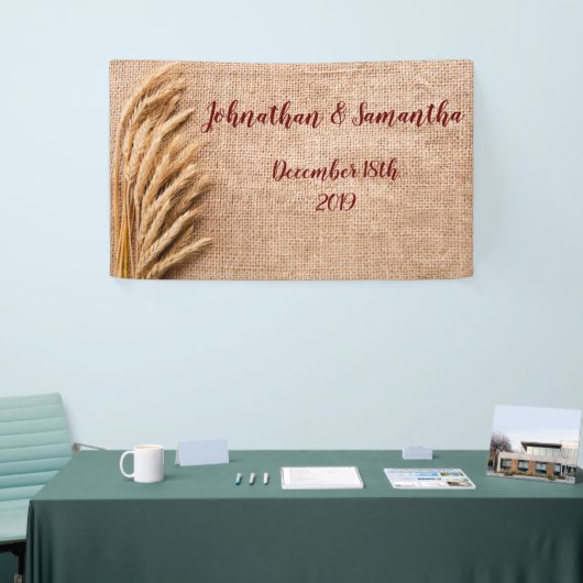 3'x5' gepersonaliseerde banentarwe op Burlap Sack Spandoek (Beurs)