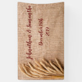 3'x5' gepersonaliseerde banentarwe op Burlap Sack Spandoek (Verticaal)