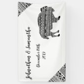 3'x5' gepersonaliseerde banner Boho Buffalo Tribal (Verticaal)