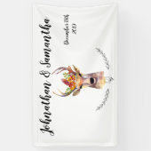 3'x5' gepersonaliseerde banner Boho Deer Buck Head (Verticaal)