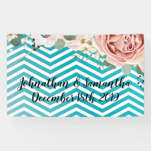 3'x5' Gepersonaliseerde banner Geometrisch Roos Ch (Horizontaal)