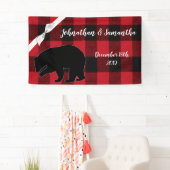 3'x5' gepersonaliseerde banner Red Buffalo Plaid B (Insitu)