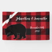 3'x5' gepersonaliseerde banner Red Buffalo Plaid B (Horizontaal)