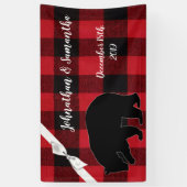 3'x5' gepersonaliseerde banner Red Buffalo Plaid B (Verticaal)